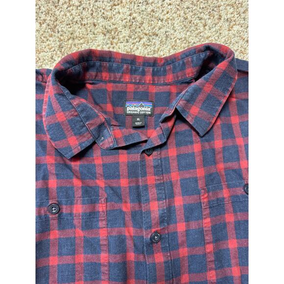 PATAGONIA Long Sleeve shirt, XL, Lightweight Flannel Red & Blue Plaid - Picture 8 of 8